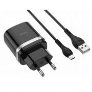 HOCO C12Q Smart QC3.0 charger set(Micro)(EU) black		
