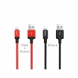 Кабель USB HOCO X14 Times speed, USB - Lightning, 1 метр, красно-черный 