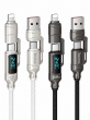 Кабель для зарядки 4 в 1 Hoco U152 Fortune, Type-C, USB-A, Lightning, с дисплеем