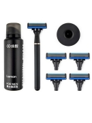 Набор для бритья Mijia Lemon Razor H600, пена, 4 кассеты, подставка, black