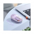 Мышь беспроводная Hoco GM35 двухрежимная 2.4G Bluetooth+USB прозрачная фиолетовая бесшумная