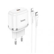 HOCO N24 Victorious singl port PD20W Charger set (Type-c to iphone) (EU) white
