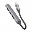 Хаб, разветвитель Hoco HB26 4 in 1 adapter(Type-C to USB3.0+USB2.0*3) silver