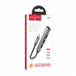 Хаб, разветвитель Hoco HB26 4 in 1 adapter(Type-C to USB3.0+USB2.0*3) silver