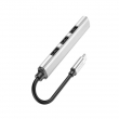 Хаб, разветвитель Hoco HB26 4 in 1 adapter(Type-C to USB3.0+USB2.0*3) silver