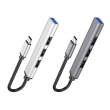 Хаб, разветвитель Hoco HB26 4 in 1 adapter(Type-C to USB3.0+USB2.0*3) silver