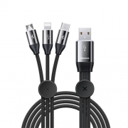 Кабель Baseus Car Co-sharing Cable USB For M+L+T 3.5A 1m Black