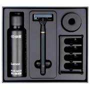 Набор для бритья Mijia Lemon Razor H600-6, пена, 4 кассеты, подставка, black