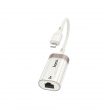 Переходник HOCO UA41A Lightning – RJ45 сетевой адаптер 10/100 Мбит/с, кабель 15 см 