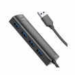 USB-концентратор Hoco HB41 Easy safety (USB-A to 4 × USB-A3.0) 1.2метра, черный
