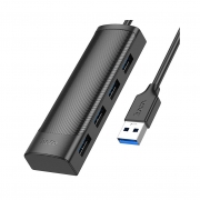 USB-концентратор Hoco HB41 Easy safety (USB-A to 4 × USB-A3.0) 1.2метра, черный