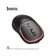 Мышь беспроводная двухдиапазонная Hoco DI47 Cool Light Fluorescent Rechargeable черная 
