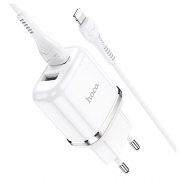 HOCO  N4 Aspiring dual port charger set(for Lightning)(EU) white