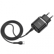 HOCO N4 Aspiring dual port charger set(type c)(EU) black		