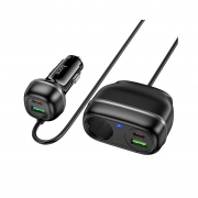 Разветвитель прикуривателя, автомобильное зарядное устройство HOCO Z59A Rank 96W(2C2A) черное