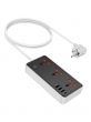 Сетевой фильтр Hoco AC8A Storm, 3USB+3BIT+USB-C, 2500W, DC 30W, 5 метров , черный
