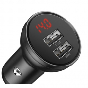 Автомобильная зарядка Baseus Digital Display Dual USB 4.8A 24W Car Charger