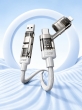 Кабель для зарядки 4 в 1 Hoco U151 Goldsmith USB-A/Type-C - Lightning/Type-C серый