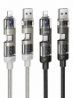 Кабель для зарядки 4 в 1 Hoco U151 Goldsmith USB-A/Type-C - Lightning/Type-C серый